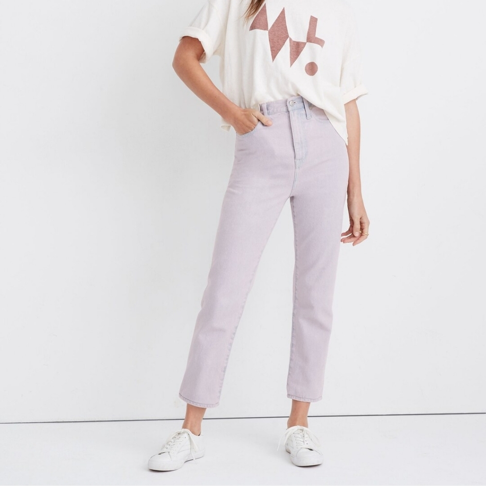 Madewell The Momjean: Overdyed Edition Pink Waist Size 32